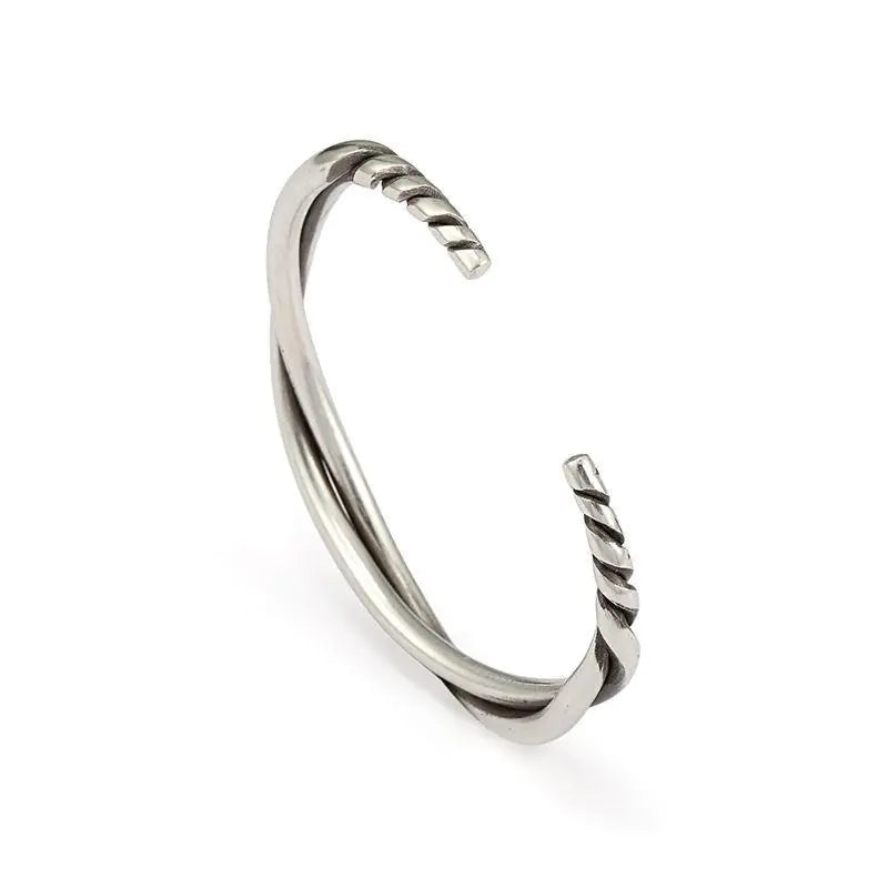 Twist Metal Cuff Bracelet Charm