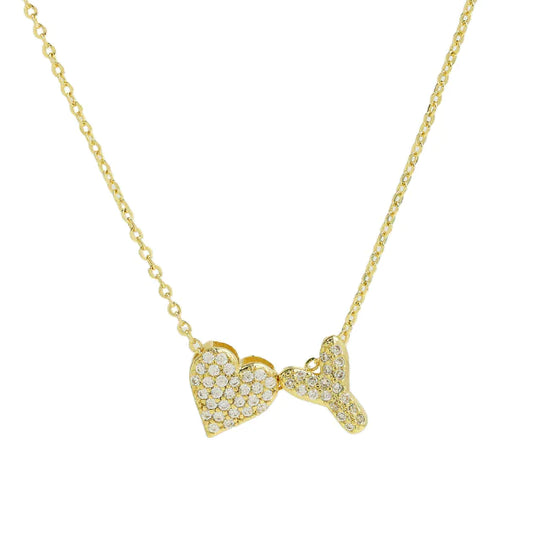 Bubble Heart Letter Necklace