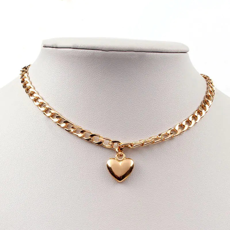 Gold Heart Lock Necklace